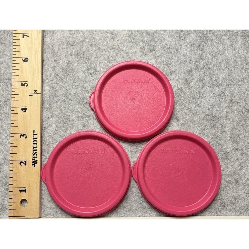 Set of 3 Pink Tupperware 4922A Snack Cup Tumbler Replacement Lids Seal